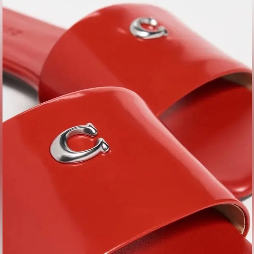 NWT & Box Coach W’s Sz 9 Sculpted C Flat Slip-On Sandals in Sport Red - Picture 9 of 15